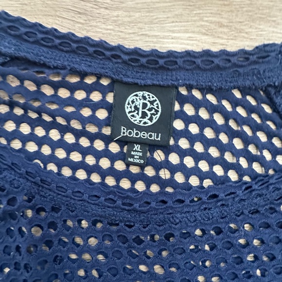 Bobeau blue Mesh Long Top - Picture 2 of 3